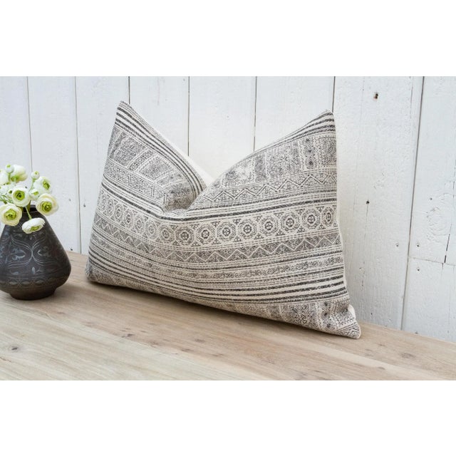 Indian Badal Indian Dhurrie Block Print Pillow For Sale - Image 3 of 9