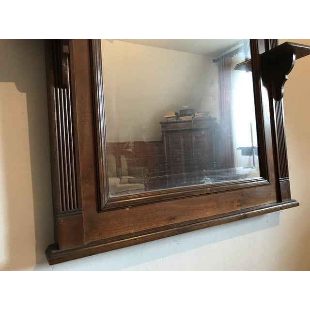 1920s Wooden Eclectic Mirror in Walnut Veneer, 1920s For Sale - Image 5 of 17