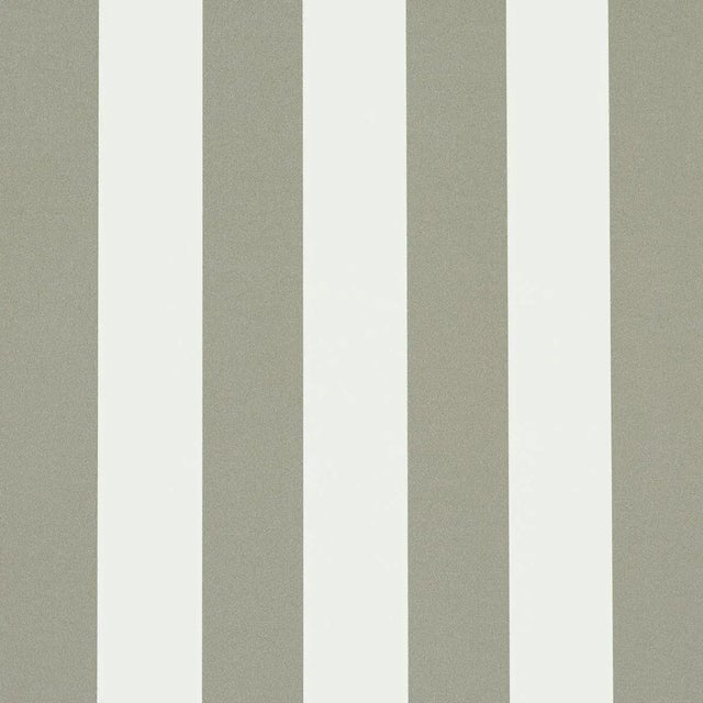 Schumacher Emma Stripe Wallpaper In Gray For Sale
