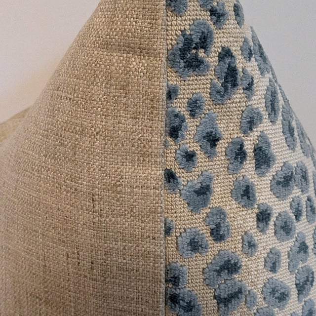 Cowtan & Tout Ocelot Azure Cut Velvet Pillow - Single For Sale - Image 4 of 5
