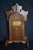 Brown Antique Gilbert Ersa Walnut Parlor Mantel Clock Spider Web Glass With Key For Sale - Image 8 of 18