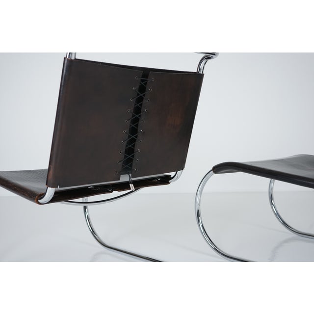 MR30 Tubular Steel Armchair with Black Leather by Ludwig Mies Van Der Rohe for Knoll, 1960s, Set of 2 For Sale - Image 7 of 18