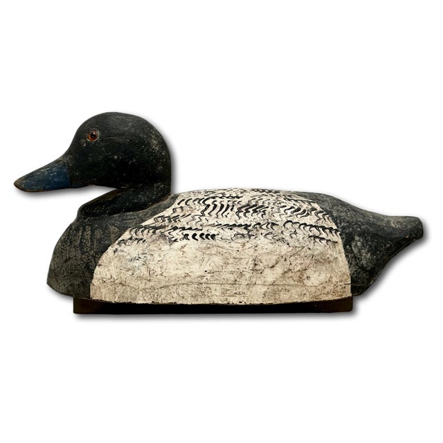 Nice Original Pair of Antique American Primitive Hand Carved & Painted Wood Duck Hunters Working Decoys Circa 1920s For Sale - Image 16 of 18