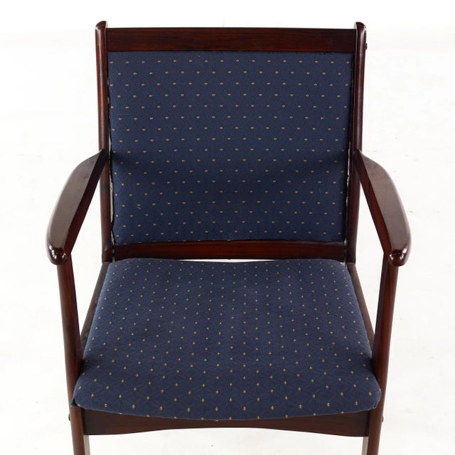 Erik Buch Style Mid Century Rosewood Dining Chairs - Set of 8 For Sale - Image 11 of 12