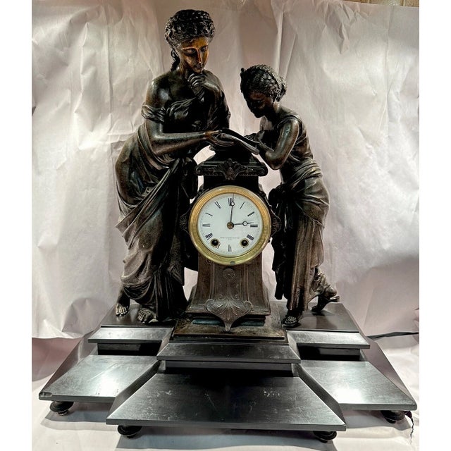 19th Century Seth Thomas & Sons Figural Mantel Clock Model No. 8034 For Sale - Image 4 of 13