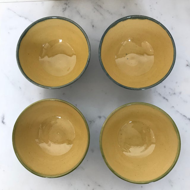 Contemporary Handcrafted Blue & Green Cereal Bowls - Set of 4 For Sale - Image 3 of 7