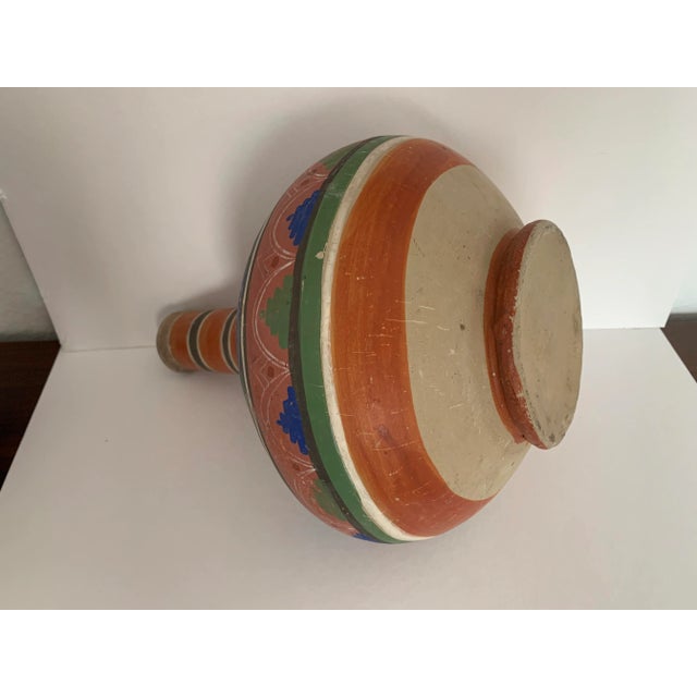 Mexican Hand-Painted Mexican Stem Vessel For Sale - Image 3 of 7