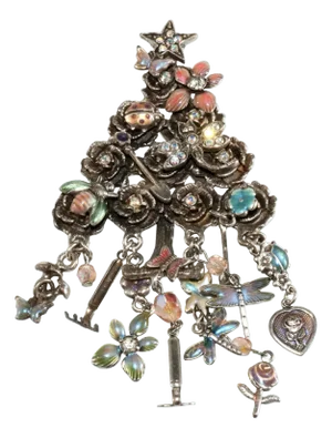Vintage Early 2000s Kirk's Folly Gardening Christmas Tree Pin