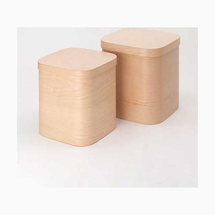 Square Wooden Box with Rounded Edges by Villahomecollection For Sale - Image 4 of 4