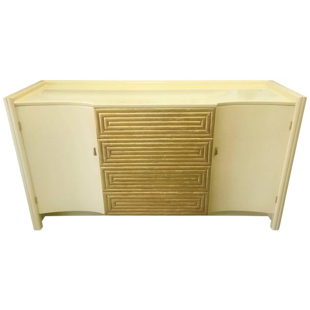 Cream Lacquer Buffet by Johann Tapp for Gumps, Circa 1940 For Sale