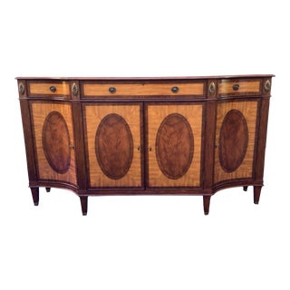 Ethan Allen Mahogany and Satinwood Eaton Sideboard Credenza Buffet For Sale