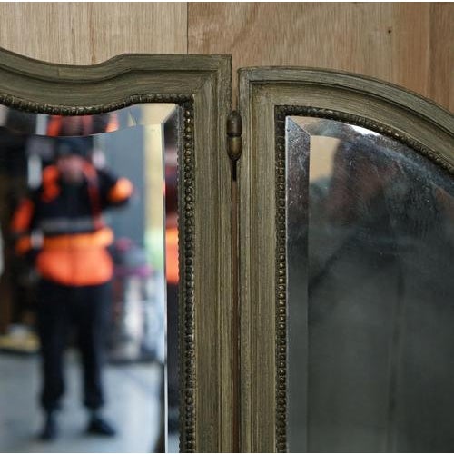 Antique Louis XVI French Dressing Room Console Table and Full Length Mirror, 1920s For Sale - Image 11 of 15