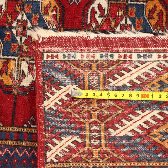 Textile Vintage Handmade Bukhara Rug For Sale - Image 7 of 8