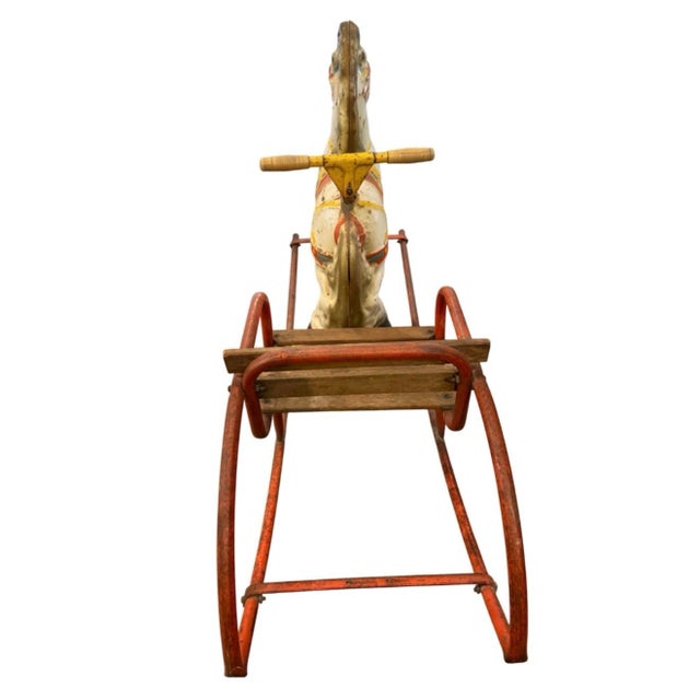 Vintage Mobo Tinplate Rocking Horse Produced by D. Sebel & Co. In England For Sale - Image 4 of 10