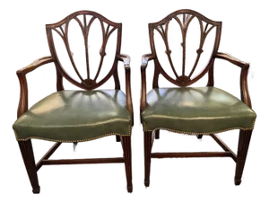 Set of 2 Vintage Shieldback Mahogany Side Chairs