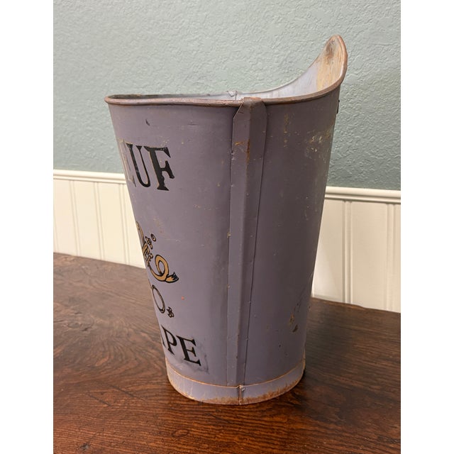 Metal Antique French Zinc Grape Hod Wine Cellar Harvest Bucket Basket Planter C. 1900 For Sale - Image 7 of 18