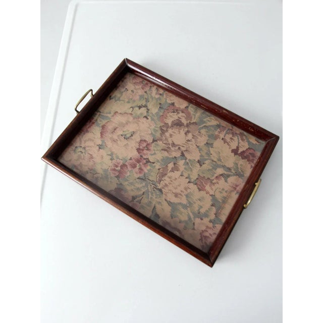 Vintage Floral Tray For Sale - Image 9 of 11