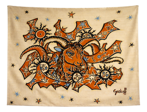 Aries Zodiac Tapestry in Wool by Elie Grekoff for Tanit, Paris, France, 1970