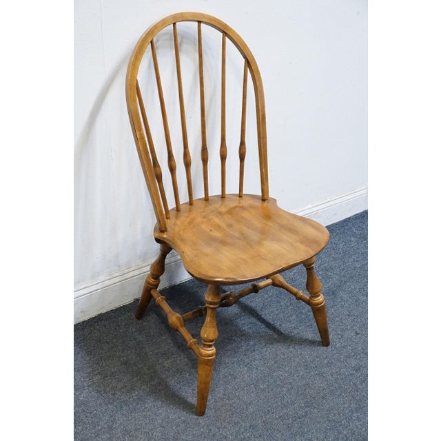 Ethan Allen Circa 1776 Collection Solid Maple Early American Bowback Windsor Dining Side Chair 18-6211 For Sale - Image 11 of 11