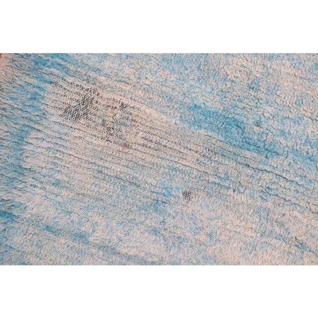 Vintage Sky Blue Moroccan Square Rug - 7' x 8'3" For Sale - Image 11 of 12
