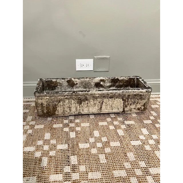 French Vintage Rectangle Concrete Planter This rectangular-shaped container or box can be used for planting flowers,...