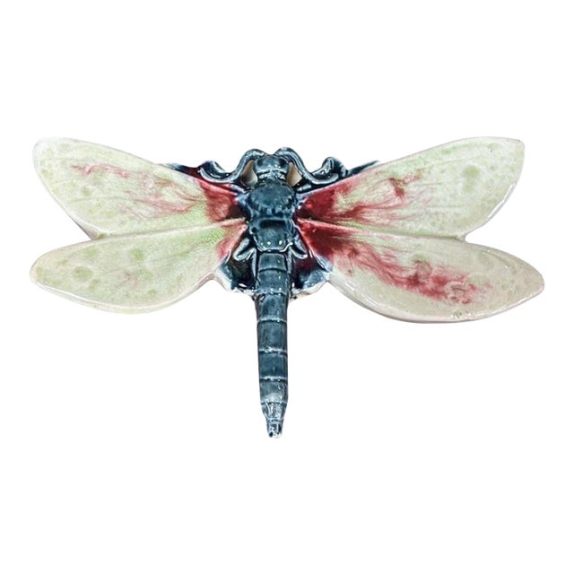 Majolica Dragonfly Wall Pocket Fives Lille, Circa 1900 For Sale