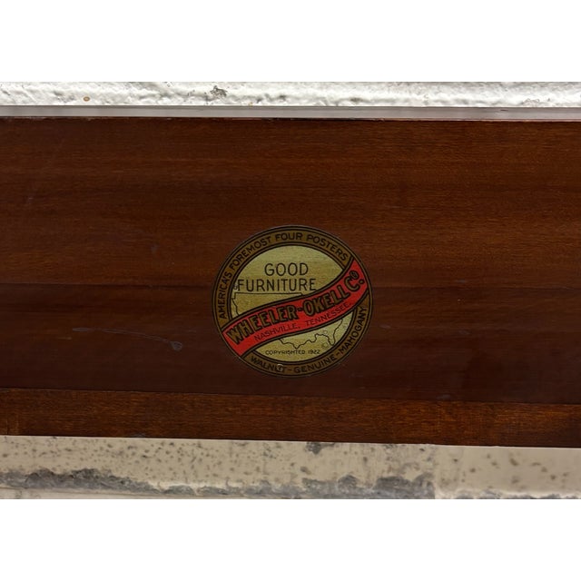 Vintage Wheeler-Okell Twin Size Four Poster Pineapple Pinecone Finial Bed For Sale - Image 12 of 13