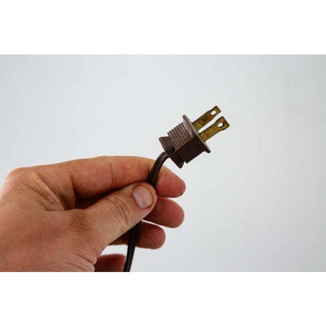 Ceramic 1960s Mid Century Modern Ceramic Blue Brown Glaze Table Lamp For Sale - Image 7 of 10