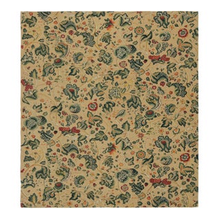 Rug & Kilim’s European Style Flatweave Rug in Cream With Floral Patterns ‘Tudor’ For Sale