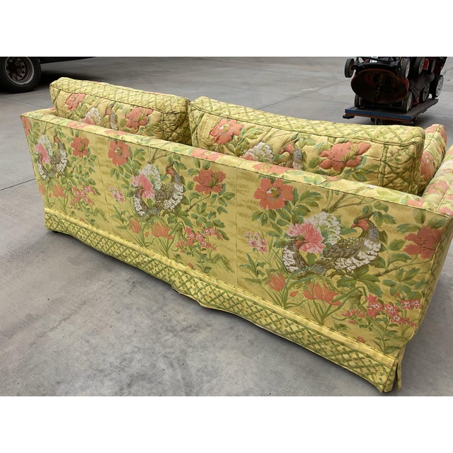 Vintage 1980s Custom-Made Thomasville Chinoiserie Floral & Bird Sofa For Sale - Image 13 of 16