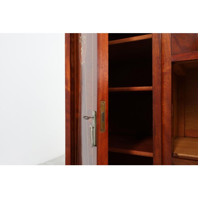 1920s Art Deco Marquetry Cabinet from De Coene Freres, Belgium, 1920s For Sale - Image 5 of 18
