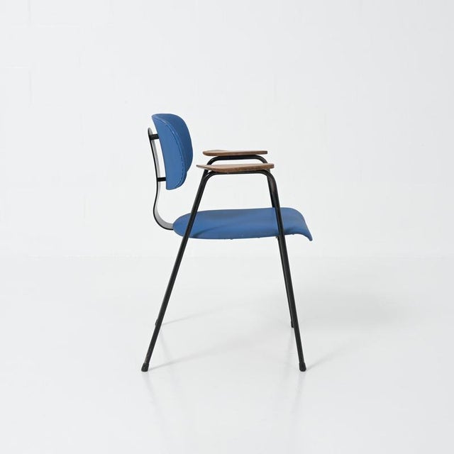 Blue F1 Desk Chair by Willy Van Der Meeren for Tubax, 1950s For Sale - Image 8 of 18