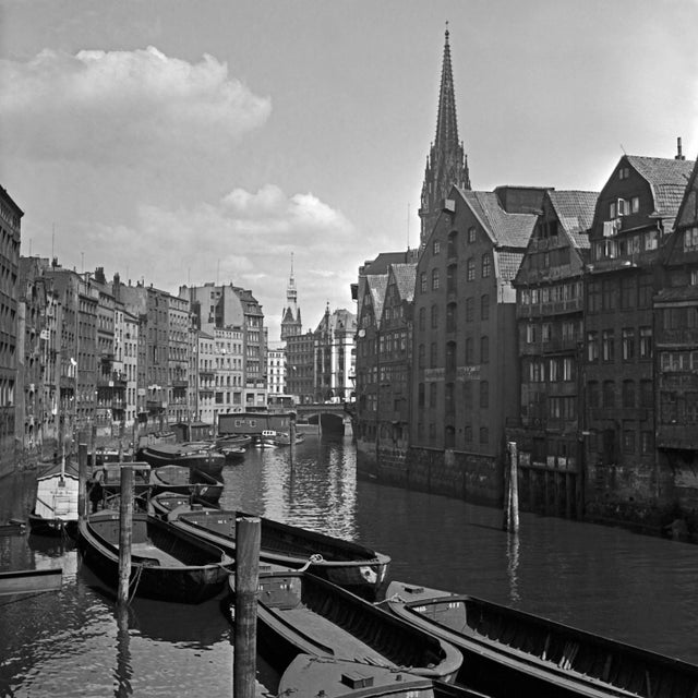 1930s Canals Near St. Nicholas Church Hamburg Speicherstadt Germany 1938 Printed 2021 For Sale - Image 5 of 5