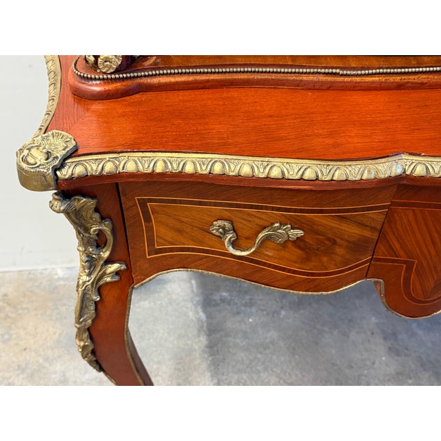 Mid 19th Century French Louis XV Style Ormolu-Mounted Walnut/Rosewood Vitrine Cabinet For Sale - Image 16 of 17