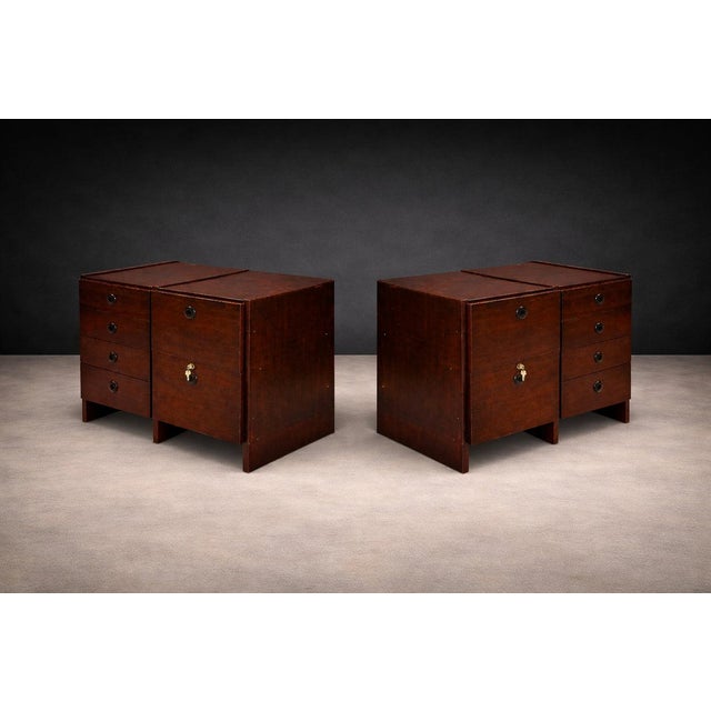 Geraldo De Barros Brazilian Modern Office Cabinet in Rosewood, Hobjeto, 1970s, Pair For Sale In New York - Image 6 of 15