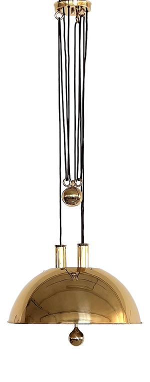 Vintage Pendant Light in Brass by Florian Schulz, 1970