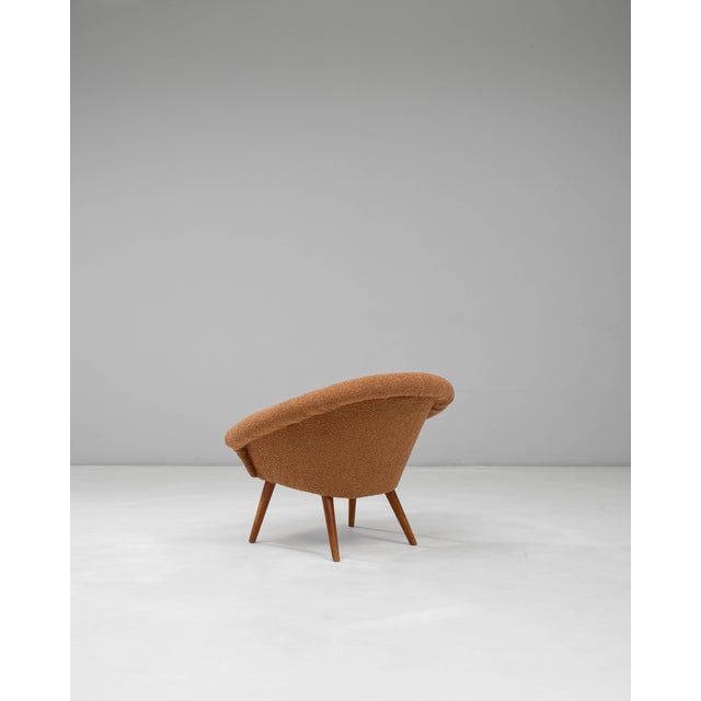 Textile 20th Century French Orange Upholstered Armchair with Pillow For Sale - Image 7 of 18