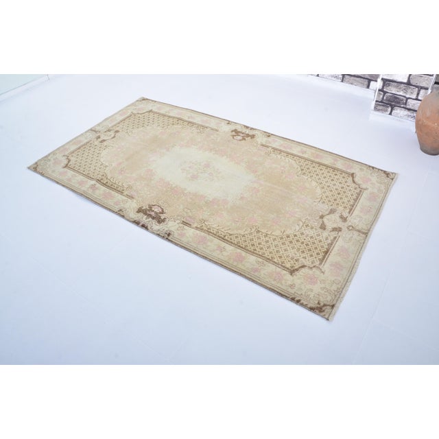 1950s 1950s Geometric Tribal Oushak Rug For Sale - Image 5 of 10