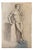 Carl H. Berberich, Male Nude Leaning on a Pedestal, Pencil on Paper For Sale