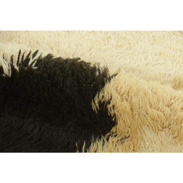 Vintage Swedish Rya Rug in Cream With Earthy Abstract Geometry - Rug & Kilim For Sale In New York - Image 6 of 7