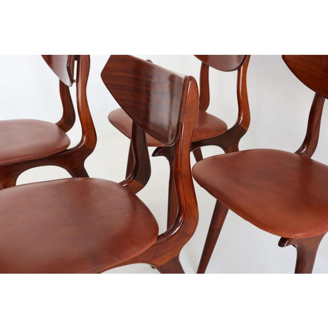 Vintage Dutch Teak Dining Chairs by Louis Van Teeffelen for Awa, 1960, Set of 4 For Sale - Image 4 of 14