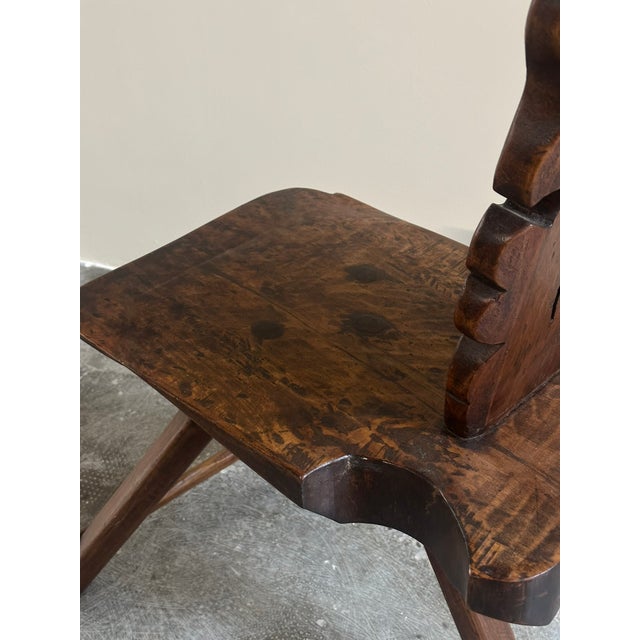 Vintage Italian Sculptural Chair in Wood, 1950s For Sale - Image 11 of 12