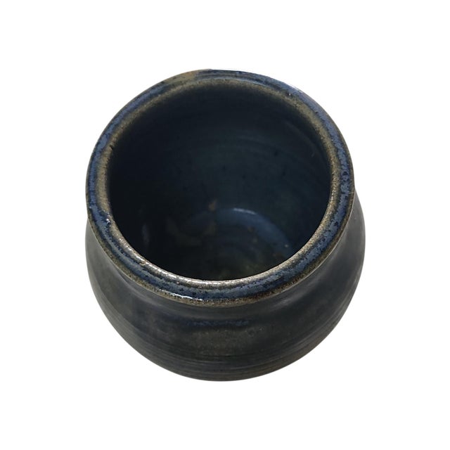 Farmhouse Vintage Signed Studio Pottery Squat Vase For Sale - Image 3 of 5