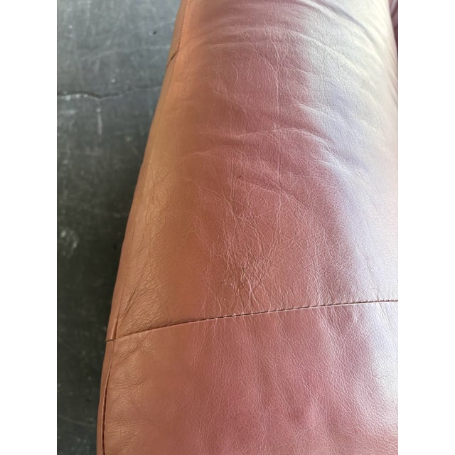Postmod Pink Leather Loveseat W/ Otto For Sale - Image 12 of 18