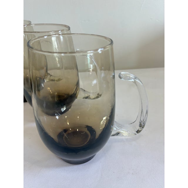 Mid-Century Modern 1970s Mid-Century Modern Libbey “Tempo” Smoked Ombre Glass Mugs – Set of 6 For Sale - Image 3 of 11