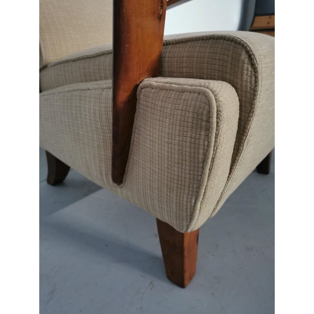 Wood Walnut Armchair by Osvaldo Borsani for Arredamenti Borsani Varedo, 1940s For Sale - Image 7 of 9