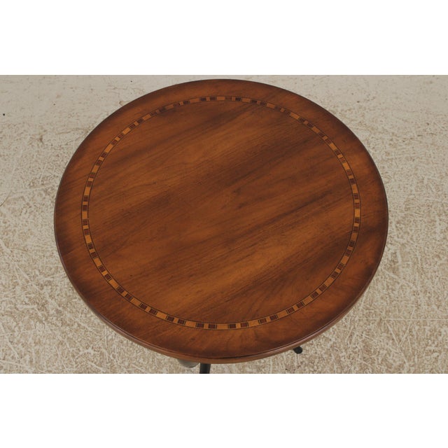 Baker Furniture Company Baker Italian Style Inlaid Round Lamp Table For Sale - Image 4 of 14