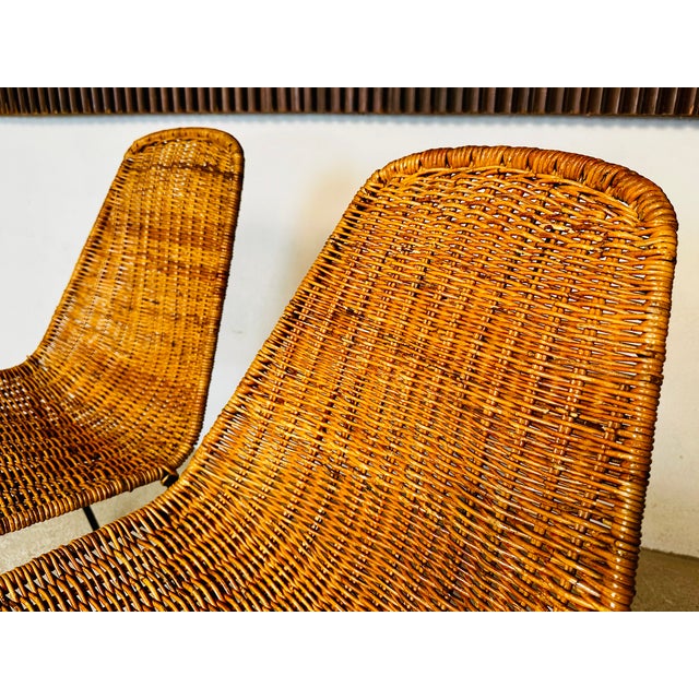 Wicker Chairs attributed to Gianfranco Legler, Italy, 1950s, Set of 2 For Sale - Image 14 of 16