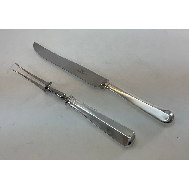 1980s Silver Pair Carving Set, Carving Fork & Carving Knife, Rattail . For Sale In New York - Image 6 of 12
