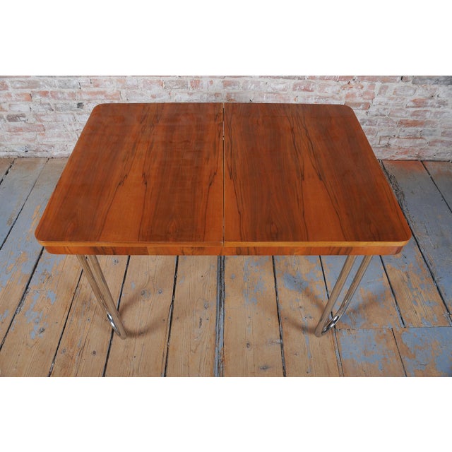 Bauhaus Folding Table in Oak by J. Halabala for Up Zavody, Czech, 1930s For Sale - Image 17 of 18